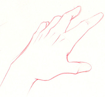 Hand mit Outlines