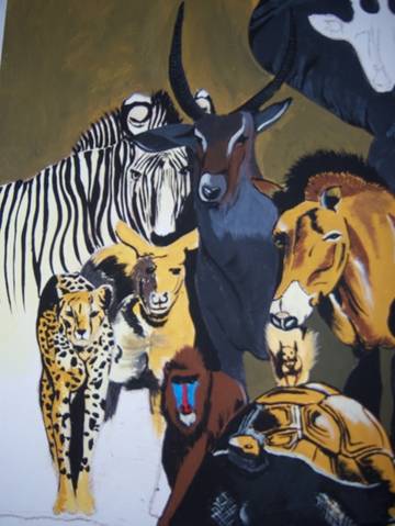 Zebra und Schildkröte malen