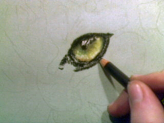Auge mit Pastellstiften malen