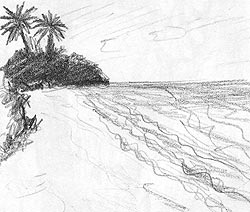 Strand Landschaft zeichnen